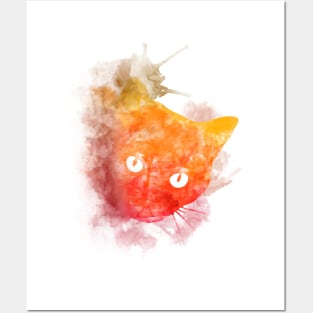 Cat Watercolor Lava Posters and Art